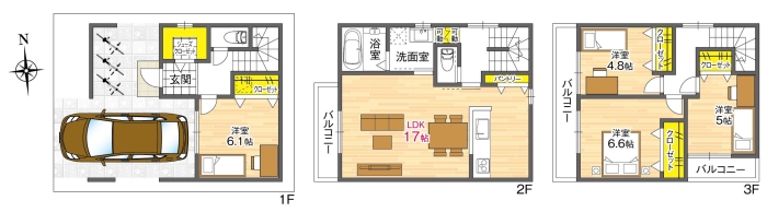 【参考プラン間取り図/6号地】