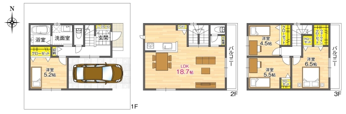 【参考プラン間取り図/3号地】